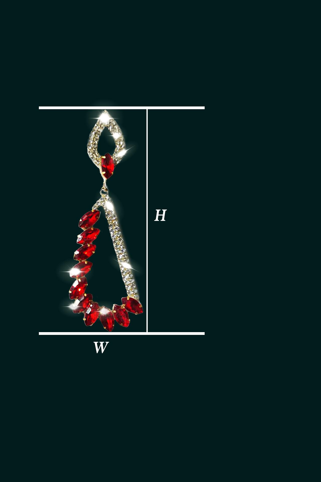 Handmade Resin Red Stone Drop Earrings – Elegant Party Wear Jewelry - Image 3