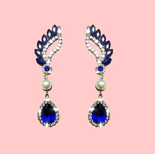 Indian Resin Product Handmade Resin & Crystal Stone Hook Earrings – Lightweight Fashion Jewellery
