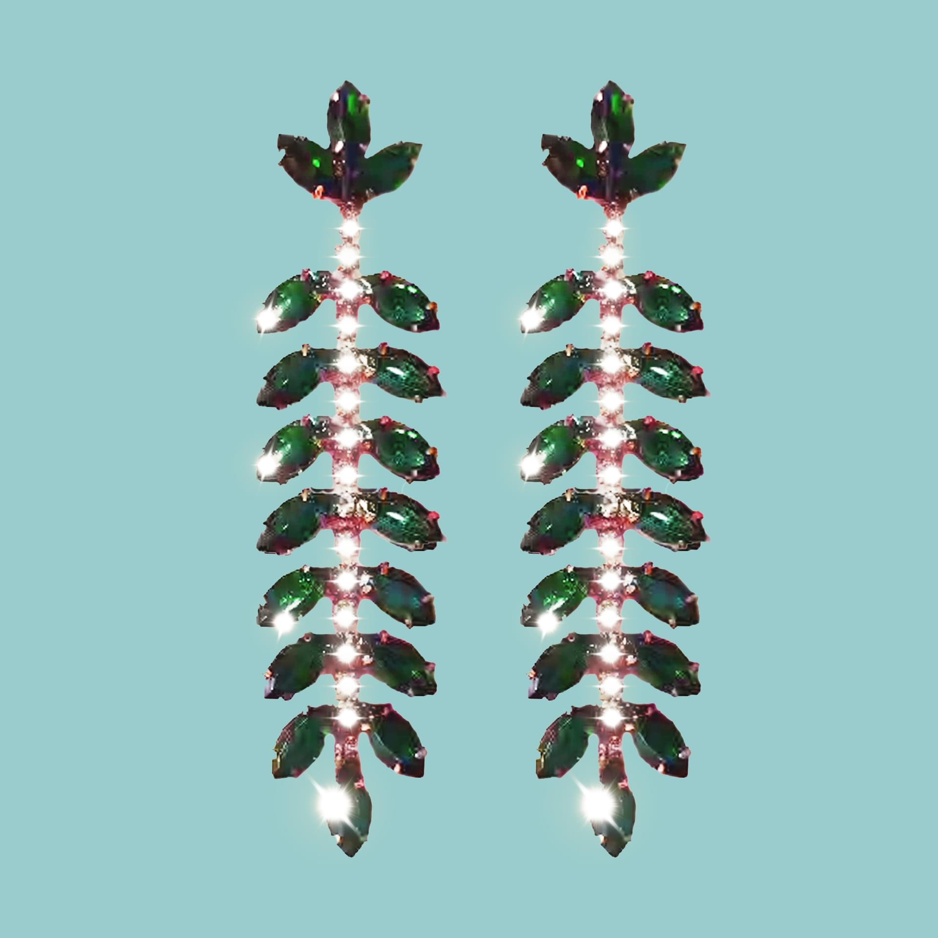 Handmade Resin Green Stone Earrings – Elegant Designer Jewelry