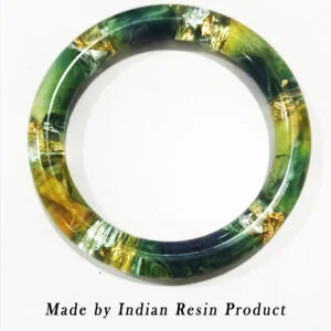 Handmade Resin Bangle with Green – Elegant & Unique Design